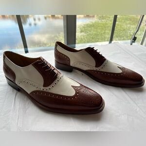 J. Peterman Oxford Brown and White Dress Shoes